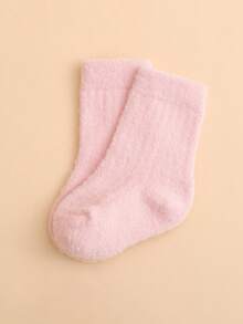 1 Pair Baby/Toddler Plush Socks, Soft Knitted Wool Socks In Multiple Colors, Unisex For Infants, Essential For Winter - Multicolor - View 11