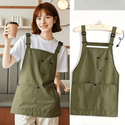 1件防水防污厨房围裙 - 采用塔丝隆防水易清洁面料制成，适用于烹饪、烘焙和烧烤，是家庭厨房和餐厅的理想之选。