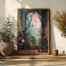 1幅植物动物墙面艺术海报 - 暗黑学院风花卉装饰画 - 适用于卧室、客厅、房间、家居装饰、长走廊墙面 - 可打印图片海报、帆布墙画、帆布油画、墙面挂饰（无框/有框） - 彩色 - 查看 4