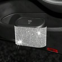 闪亮汽车垃圾桶带盖，水晶水钻防漏汽车垃圾悬挂盒垃圾桶，多用途钻石垃圾桶储物盒，通用汽车零件。 - 均碼 - 查看 8