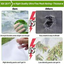 67pcs Mesh Netting Kit 6 Sets Wide Hoops With 10x20 Ft Covers And 12 Clips Garden Protection For Raised Beds Greenhouse Vegetable Plants Flowers Animals