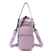 Bolsa de botella de agua portátil con correa ajustable, tazasérmicas, funda protectora aislada, bolsillo para teléfono, bolsa de viaje para deportes al aire libre - Negro - Ver 7