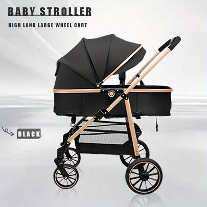 High Landscape Large Wheeled Baby Stroller That Can Sit, Lie Down, Change Direction Baby Stroller, Baby Stroller For Going Out, Three In One Baby Stroller.