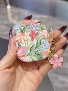 适用于苹果Pro的透明花朵保护壳，可爱樱花3耳机保护套，苹果Pro 2保护套带花朵挂链，不含耳机 - 綠色 - 查看 10