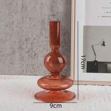 1pc European Romantic Glass Candle Holder, Suitable For Wedding, Valentine's Day, Dinner Party, Home Decor, Living Room Tabletop Ornament