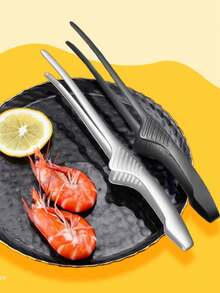 1/2/4pcs Korean Stainless Steel Grill Tongs, Kitchen Grill Steak Tongs, Baking Bread Tongs, Slender Chuck Rounded And Easy To Clamp, Comfortable Handle, One-Piece Molding, Multi-Function Steak Tongs Kitchen Tools, Extended Length Suitable For Hot Pot And Buffet Service, Used For Cooking, Serving, Grilling, Salad, Etc.