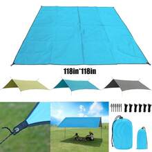 10x10ft Outdoor Camping Rain Fly Tarp Canopy Waterproof Hiking Sun Shade Shelter - 預設 - 查看 9