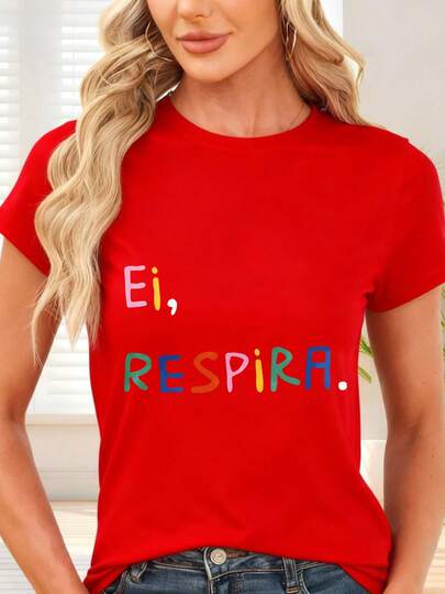 Camiseta  con Estampado Colorido Ei Respira Ideal para Uso Diario y Ocasiones Casuales