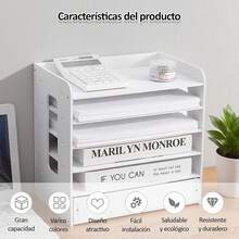 Yolispa Organizador de Escritorio, con Cajones 5 Niveles Oficina Accesorios para Con Clasificación de Papel Organizador Escritorio para Hogar y Escuela - 1 - Ver 5