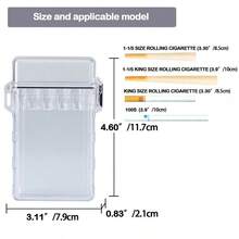 Pre Roll Case Smell Proof Storage Box Transparent Cigarette Case For 5 Cones Outdoor EDC Cigarette Holder Smoking Accessories Standard-Gsgsfa - 銀色 - 查看 4