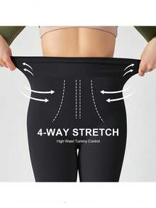 1 件女式 200g/300g 杏色内衬打底裤，冬季时尚简约连裤袜天鹅绒加厚保暖羊毛紧身裤（适合 5-15°C） - 彩色 - 查看 5