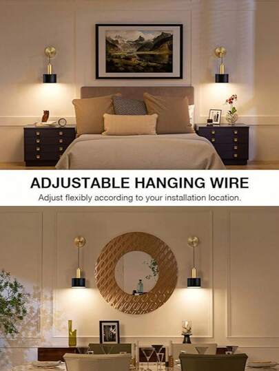 Moderne Adjustable LED Wand Lamp, RGB Bulb, Dual Purpose Rechargeable, Easy Installation, Living Room, Bedroom, Porch, Hallway, Kitchen, Gallery view 3