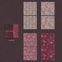 Tomato-jam Girl 1包8张各种金色烫印花朵图案纸，复古风格设计，个性化剪贴簿美学，垃圾日记DIY拼贴卡片材料，手工制作，办公及学校用品 - 彩色 - 查看 14