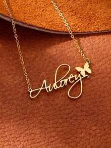 Customized Personalized Butterfly Necklace - Custom Unique Name, Stainless Steel Pendant, Christmas, Halloween, Valentine's Day Gift - Multicolor - View 4