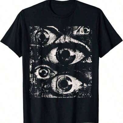 Camiseta de estética alternativa con ojos raros, grunge, góticos, extraños y extrañas