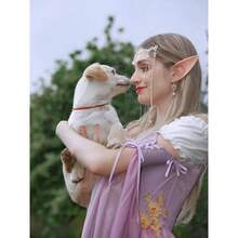 Renaissance Costume Women Ren Faire Dress Outer Garment Costume WomenUnderskirt Not Included - 漸層紫 + 大號 - 查看 6