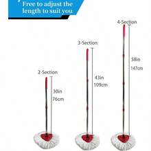 Mop Handle Replacement4 Section Compatible With O-Cedar Spin Mop Refills And Brooms O Cedar Mop Stick For Floor Clean 30" To 58" - RedMopHandle - Xem 4