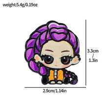 1pc Kpop Cartoon Character Brooch, Cute Clothing & Backpack Pin Accessory, Girls Anime Backpack Decor Badge, Party Gift