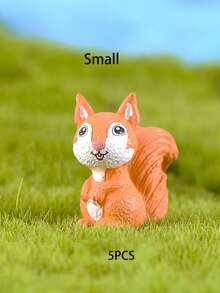 5/10/20 Pcs -Mini Resin Squirrel Miniature Squirrel Figures Tiny Resin Squirrel Mini Forest Animal Figures Garden Accessories Cupcake Topper Decor For Outdoor Landscape Garden Lawn DIY Birthday Craft