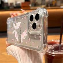 Transparente Fundas Para Iphone TPU Compatible Con IPhone 16/16/16Pro/16Plus/15/15ProMax/15Pro/14/13/12/11, MOTO G22 -G53, OPPO A17-A78, Infinix Hot50I SMART6 7 8, Redmi13/14c Honor400 Galaxy S22 S23 S24, Diseño Con Mariposa Floral Rosa, Funda Suave Creativa Y Premium, Resistente Al Agua, A Los Golpes Y A Los Arañazos - transparente - Ver 8