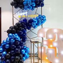 50/100pcs 10 Inch Blue Latex Round Balloons, Including Navy Blue, Sky Blue, Light Blue, Suitable For Birthday Party, Wedding, Anniversary, Graduation, Bridal Shower, Theme Party, Room Decoration, Outdoor Decoration - Blue - View 4