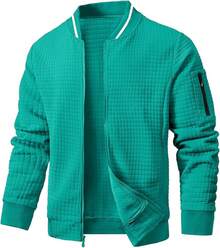 Mens Casual Lightweight CoatChristmas MQ4K - Mint Green - View 12