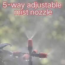 1-20个五向花园喷雾器，1/2英寸（0.799英寸/20.3毫米）螺纹接头，五向可调喷嘴，自动喷水花园花卉洒水器，适用于花园、农田浇水、降温灌溉等。