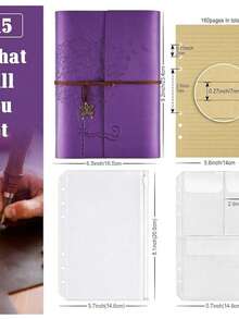 Refillable Leather Journal Notebook, Gift For Girl, Boy, Girls, Sisters, Friends