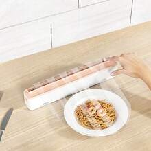Cling Wrap Dispenser With Sliding Cutter - Kitchen Storage Box, Mountable On Fridge, Suitable For Home And Commercial Use, Cutting Box, Stable Storage, Practical Tool, Kitchen Supplies - Multicolor - View 2