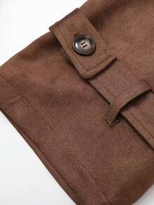 Women's Elegant Brown Suede-Like Trench Coat For Autumn & Winter - Belted Waist Design, Structured & Textured, Formal & Casual Autumn-Winter Outerwear - Hand Washable Luxury Women's Coat For Fall & Winter, Ideal For Office Commutes, Parties & Casual Outfits, Perfect For Versatile Layering - Timeless Design With Premium Fabric, A Top Choice For Style-Conscious Shoppers In Autumn & Winter - 棕色 - 查看 8