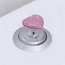 1pc Shiny Toilet Flush Button, Top Press Style, Suitable For Women With Long Nails, Bathroom Decor For Summer - Multicolor - View 5