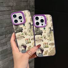 Funda de Teléfono Anime para iPhone 16, 15, 14, 13, 12, 11 Pro Max, X, XR, XS Max, 8, 7 Plus - Diseño de Gato del Diario del Farmacéutico, Cubierta Trasera Mate a Prueba de Golpes - Mezcla de colores - Ver 2