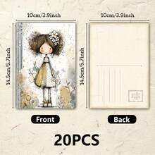 20 بطاقة بريدية مجموعة بنمط كرتوني جميل، بطاقات تهنئة فارغة للكتابة والتبريكات، قرطاسية زخرفية، رسومات فنية، بطاقات رسم إبداعية، بطاقات عيد ميلاد/عطلات، هدايا قرطاسية للطلاب، تصاميم نباتات/حيوانات/أشخاص، بطاقات بريدية بطراز كتابة يدوي، بطاقات ديكور المنزل، بطاقات مذكرات متعددة الوظائف، مجموعة بطاقات بريدية كرتونية، قرطاسية إبداعية - أطقم - مشاهدة 5