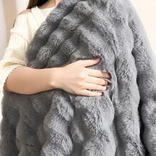 1pc Luxury Faux Mink Fur Plush Blanket, Thick Double-Layer Soft Fluffy Throw Blanket With Cloud-Like Feeling, Suitable For Home, Living Room, Bedroom, Sofa, Also A Great Gift To Upgrade Home Living Quality - High-grade Gray - View 15