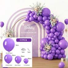 117 Pieces (1 Set) Of Light Purple Party Decoration Balloons Of Different Sizes, Balloon Garland Arch Set, Unique Exploding Star Shaped Balloons, DIY Balloon Tree, Balloon Arch, Birthday, Wedding, Valentine's Day, Holiday Party Decoration, Christmas And New Year Decoration, Wedding Balloon Bouquet, Balloon Set - Multicolor - View 8
