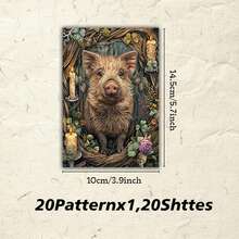 20 بطاقة بريدية مجموعة حيوانات الغابة العتيقة، بطاقات تهنئة مكتوبة باليد، رسومات مرسومة باليد، هدايا عيد الميلاد، دب، غزال، أرنب، سنجاب، ثعلب، ثعبان، سمكة، ، تنين، بطاقات زخرفية رجعية، عيد ميلاد، شكر، ملاحظات، قرطاسية طلاب، بطاقات بريدية إبداعية، ذات موضوع الطبيعة، مجموعة بطاقات بتصميم حدود رجعي - أطقم - مشاهدة 6