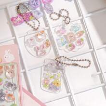 1张卡通蝴蝶结动物彩虹渐变3D立体浮雕贴纸，可爱文具，DIY剪贴簿，日记装饰贴纸，美术用品，学习用品