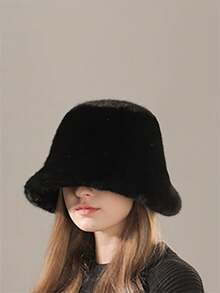 Classic Autumn/Winter New Solid Color Faux Sherpa Fluffy Hat, Women's Cute Bear Ear Cartoon Outdoor Stylish Warm Thick Baseball Cap, Casual, Party, Street, Polyester Embroidery Decor, Suitable For All Seasons