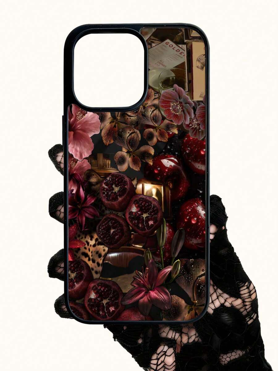 1pc Floral & Leopard Pattern , Magnetic Clear Phone Case , Premium Feel, Never Yellowing, 1800 Gauss Strong Magnet, Shockproof Protection, Holiday Gift For Girlfriend Or Self-Use, Compatible With IPhone 17/16/15/14/13/12/11/XSMAX/XS/X Series& Galaxy S25/S24/S23/S22 Series - 黑色 - 查看 1