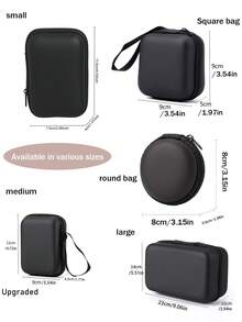 Portable Digital Camera Case(Box Only), Compact Design, Waterproof Material, Perfect For Outdoor Photography Enthusiasts And Travelers, Charger Bag, Office Essential Digital Bag, Cable Camera Bag, Electronic Data Cable Organizer, Storage Power Bank Cover, Wallet Travel Camera Bag, Waterproof Lightweight Large Capacity Portable Accessory 2026 New Year,Valentine's Day Gift For Men And Women - Black - View 4
