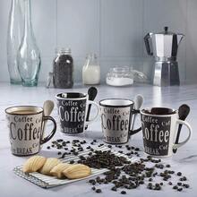 Mr Coffee 8 Piece Bareggio Mug And Spoon Set NA - BlackandWhite - View 5