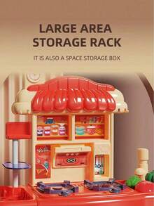 儿童厨房炉灶玩具套装 - 女孩角色扮演切菜烹饪厨房用具配件，男孩模拟烹饪套装，礼品