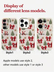 1pc Customizable Christmas Themed Phone Case, Compatible With IPhone 17 Pro Max/17 Air/15 Pro Max/16 E/14 Plus/13/12/11, S24/20 Ultra/A52/A51/A05S, Note 13 Pro Plus/10A/13C, Made Of TPU Material With Christmas Tree, Red Bow, Stars And Other Holiday Elements, Ideal Christmas Gift For Family And Friends,2025phonecase,International Version, Not The Domestic Version - White - View 8