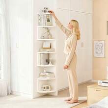 Kệ góc treo tường 7 tầng - Kệ lưu trữ góc tiết kiệm không gian, cấu trúc nhựa bền chắc, dễ dàng lắp đặt bằng keo dán - Phong cách tối giản hiện đại và Boho, phù hợp cho phòng khách, phòng ngủ, phòng tắm, nhà bếp - Giá đựng sách, đồ trang trí, cây cảnh hoàn hảo - Lý tưởng cho căn hộ nhỏ và văn phòng tại nhà, kệ đa năng có thể lắp đặt bằng keo dán. - Đen và trắng - Xem 7