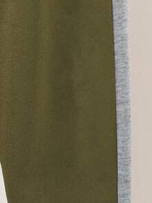 Boys' Letter Print Baseball Jacket And Pants Set - Army Green - View 9