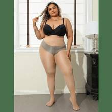 1pc  Plus Size Glossy Opaque Skinny Pantyhose, Nightclub Party Tight Stockings, DIY Cut-To-Fit GLK6 - 黑色 - 查看 6