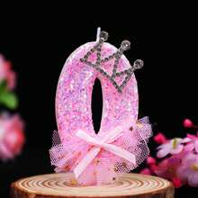 1 Nến sinh nhật kiểu công chúa màu hồng, Nến số đính sequin vương miện thanh lịch - Trang trí bánh đẹp mắt cho tiệc sinh nhật, đám cưới, cầu hôn, kỷ niệm, món quà bất ngờ tuyệt vời dành cho cô ấy - Nhiều màu - Xem 15