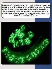 26pcs Glow-In-The-Dark Letter Series Shoe Charms, Suitable For Slippers & Sandals, PVC Shoe Decoration Accessories, Unisex, Christmas, Birthday, Party Gifts - Luminous - View 7
