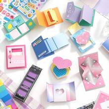 韩系ins风高品质学生DIY盐美学剪贴簿装饰材料纸贴纸包 - 彩色 - 查看 6