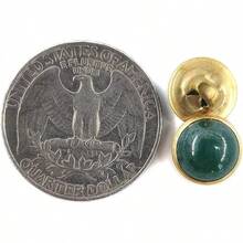 Deep Green Resin Sewing Buttons Brass Metal Base With Shank 30 Pcs - 10mm, 13/32" - 1_ - Xem 3